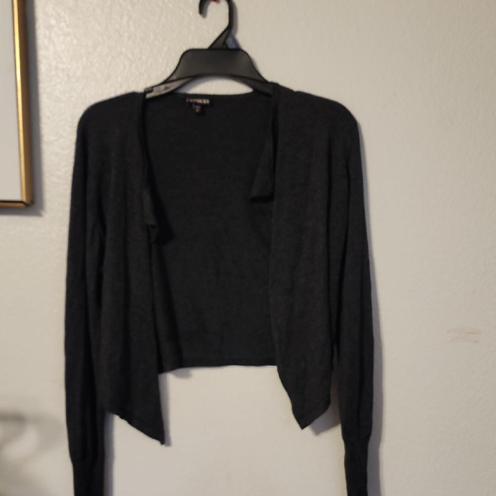 Express Black Cardigan Sweater Lightweight Knit